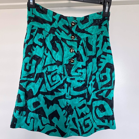 Myne designer silk Green and Black skirt size 0 - Picture 1 of 3